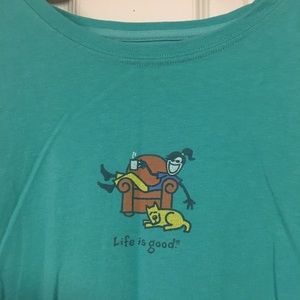 Life is Good shirt USED, teal size XXL